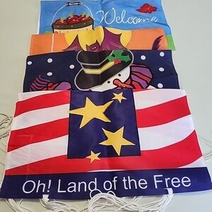 Festive Seasonal Garden Flags Set